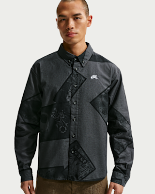 Nike SB Men's Long-Sleeve Button-Up Skate Top. Nike SG